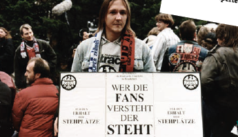 Fandemonstration für Stehplätze